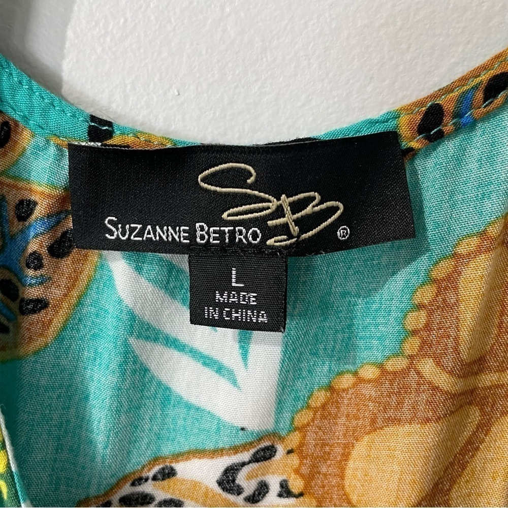 Suzanne Betro Tropical Print Summer Dress Womens M Multicolour Beach Vacation - Picture 9 of 10